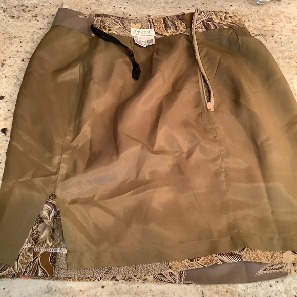 Episode by Carolyn Wright Freeman Silk Faux Wrap Skirt Size 10 Fall Leaf - Picture 9 of 9